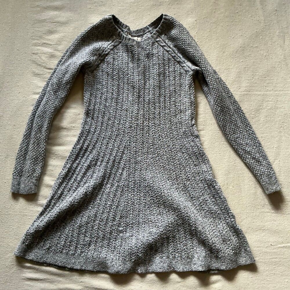 Hollister Grey Ribbed Sweater Dress Size L